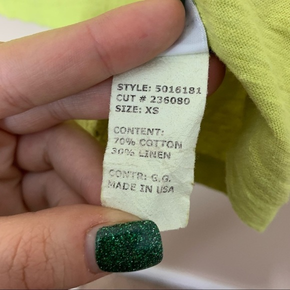 [Cut Loose] Chartreuse Green Cropped Short Sleeve Top - Picture 7 of 9